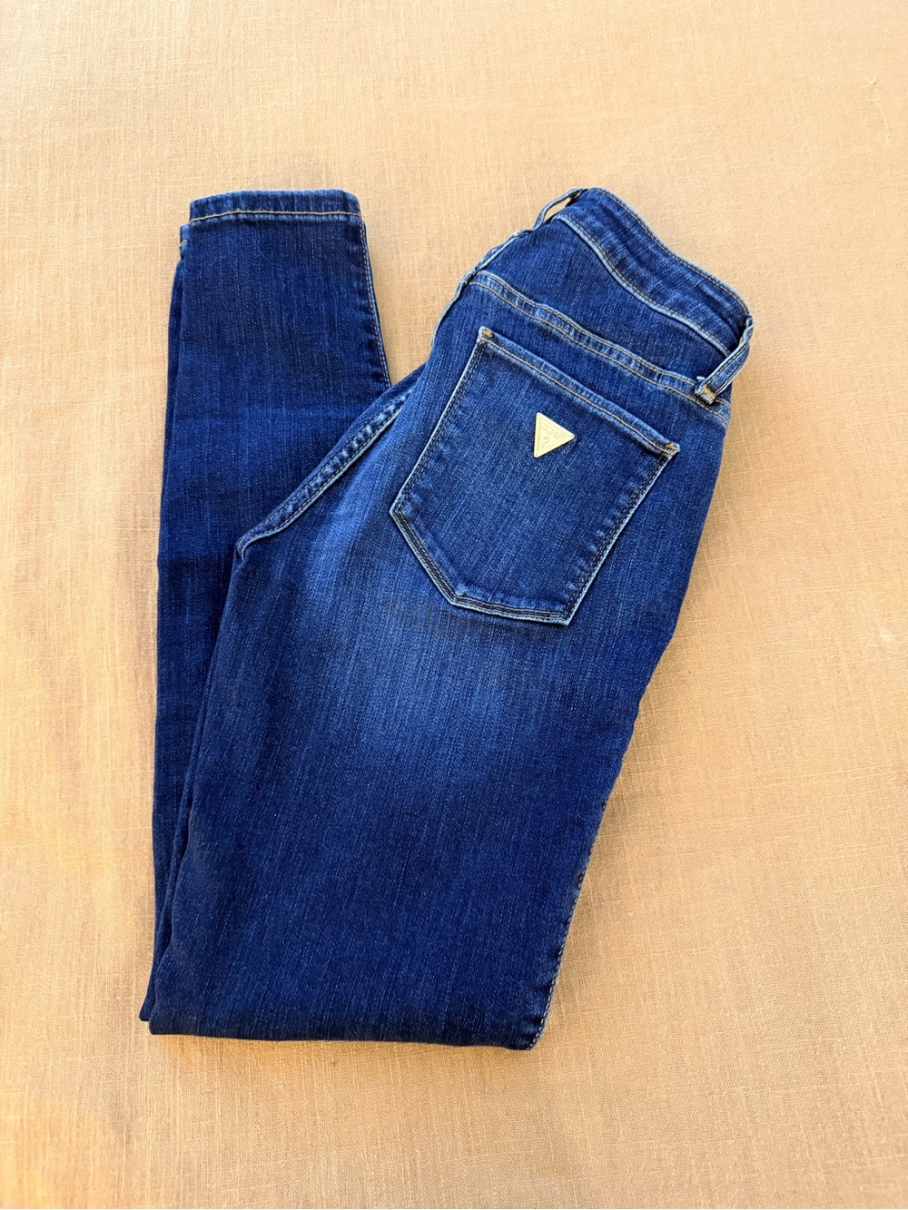 Guess Women's Indigo Skinny Jeans with Triangle Logo